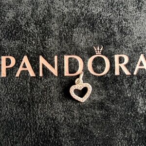 Pandora Pink Heart Charm with Crystals